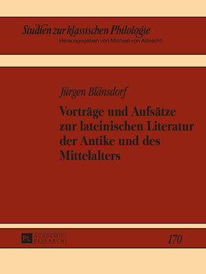 cover image of Vorträge und Aufsätze zur lateinischen Literatur der Antike und des Mittelalters